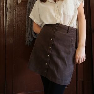 Brown button up mini skirt (Calendar by Be Cool)